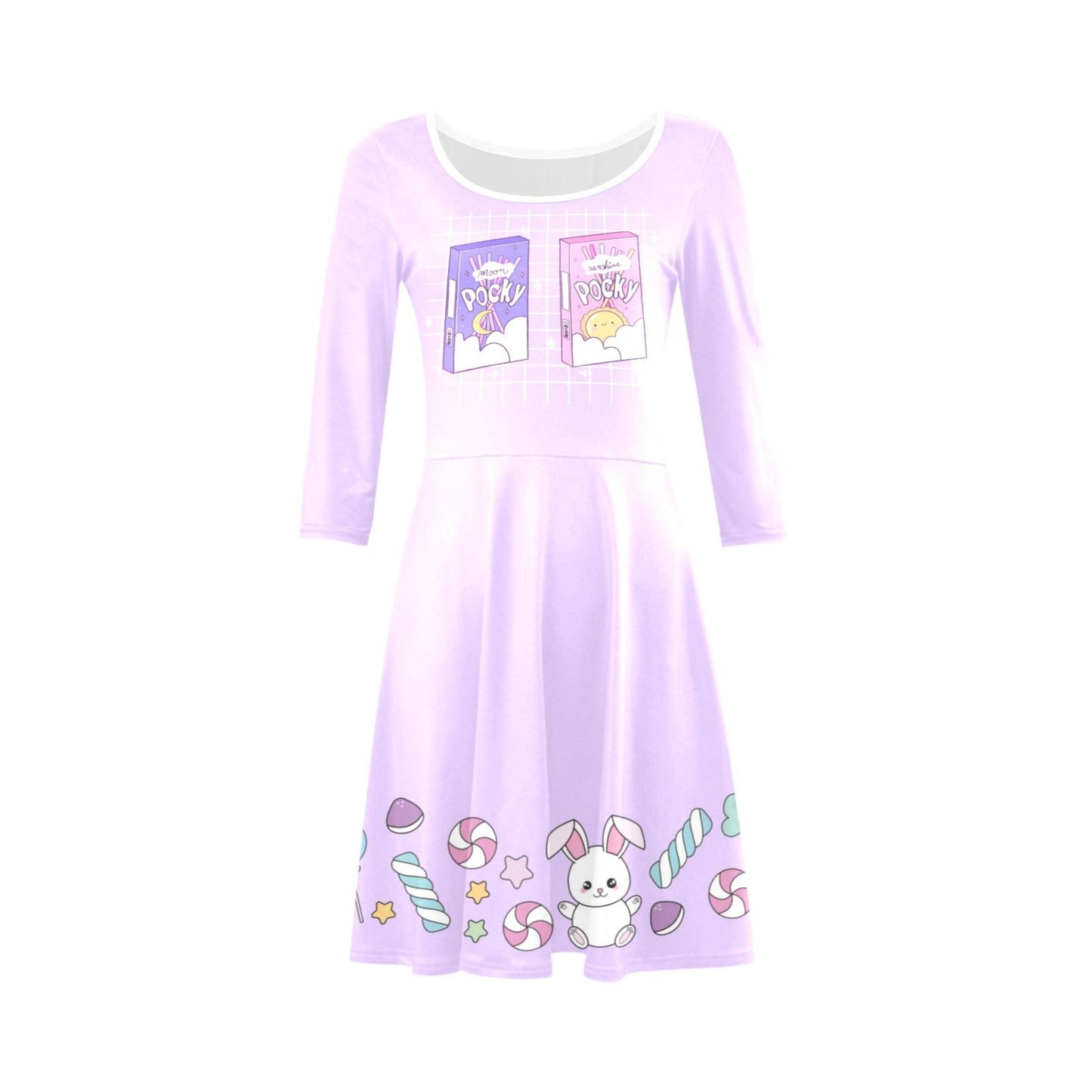 cute purple kawaii dress in a white background