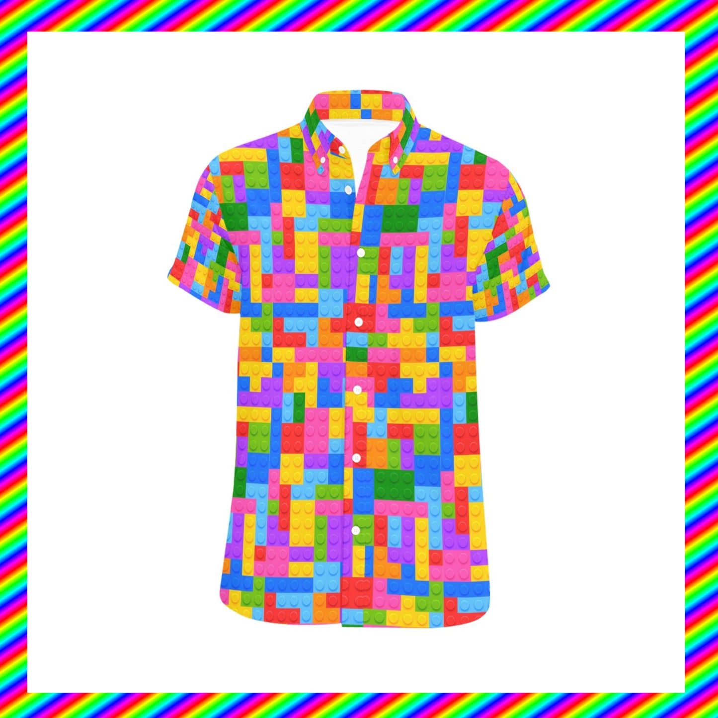 cute harajuku shirt with rainbow design on a white background