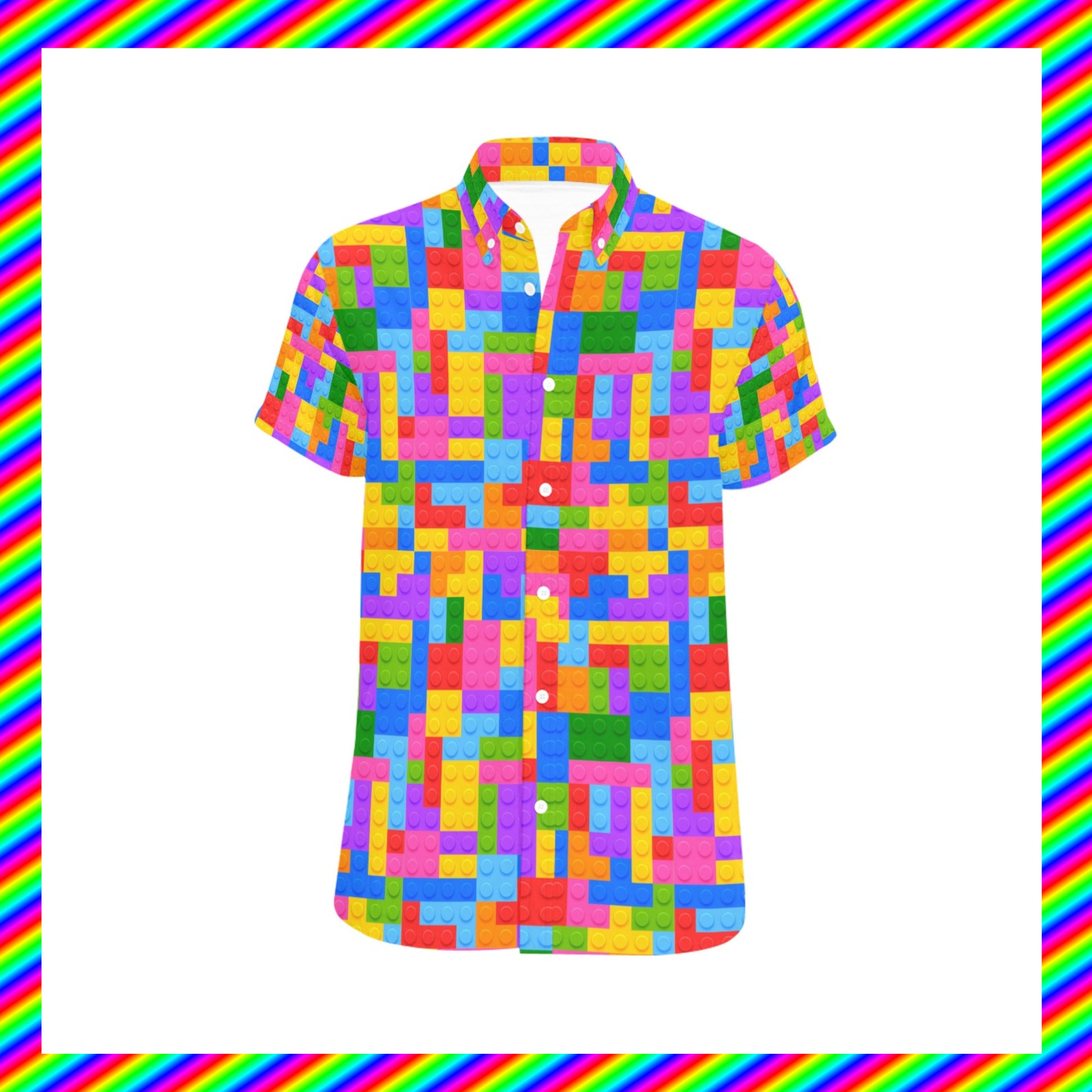 cute harajuku shirt with rainbow design on a white background