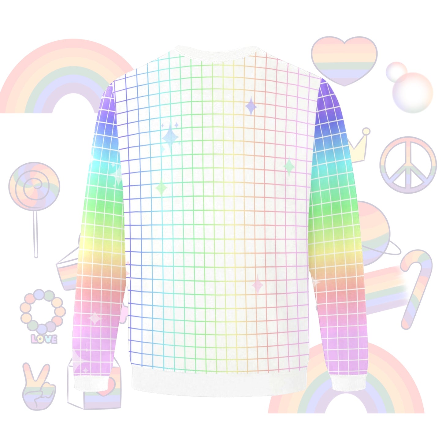 Kawaii Rainbow Sweatshirt Yume Kawaii Pride Sweatshirt LGBT Pride Decora kei Chibi Sweater D2190290