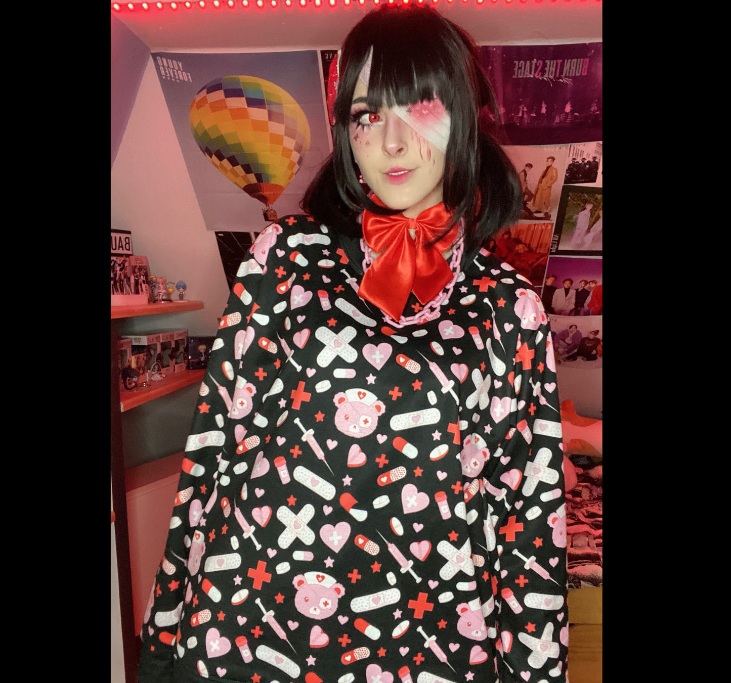 Menhera Yami Kawaii Black Swetshirt Kawaii Pastel clothing Pastel Goth Outfit Menhera kei Creepy cute D2144776