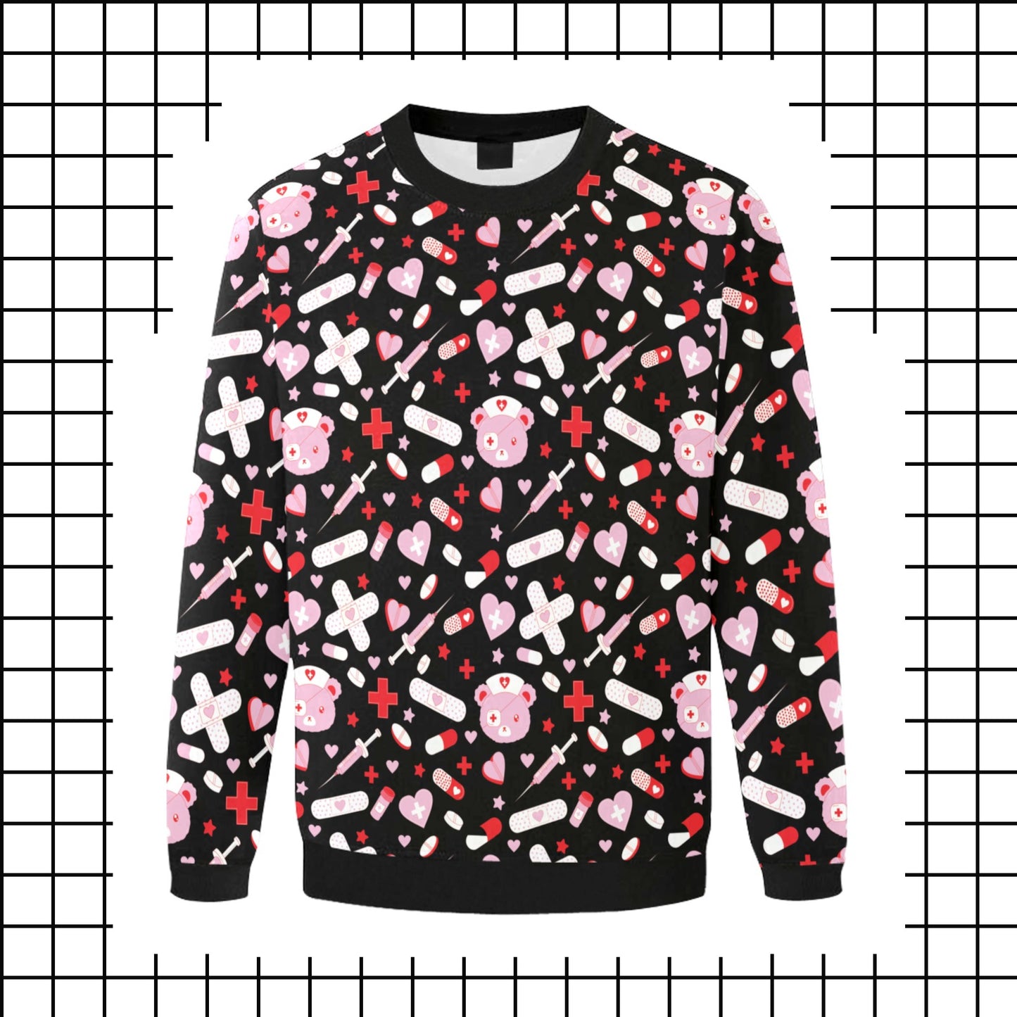 Menhera Yami Kawaii Black Swetshirt Kawaii Pastel clothing Pastel Goth Outfit Menhera kei Creepy cute D2144776