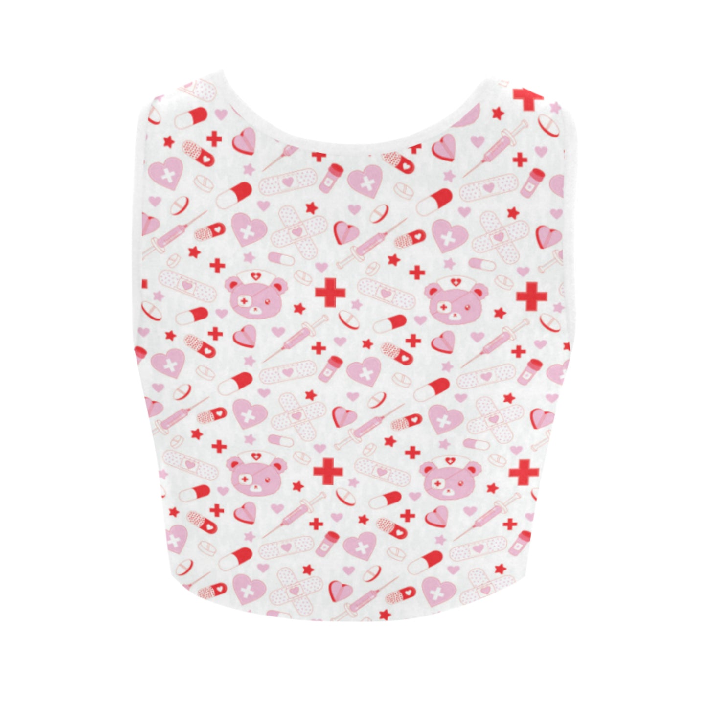 back menhera spooky white crop top displayed on white background