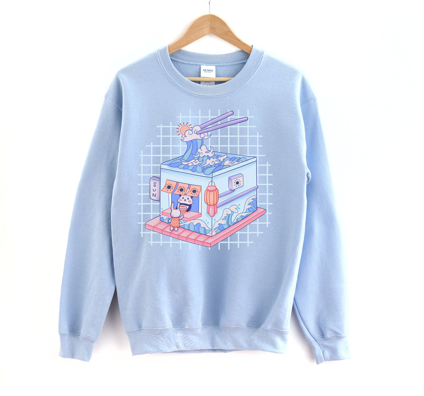 Pastel Yume Kawaii Blue Panda Sweatshirt Cute Kawaii Meets Fairy Kei Fashion 632S