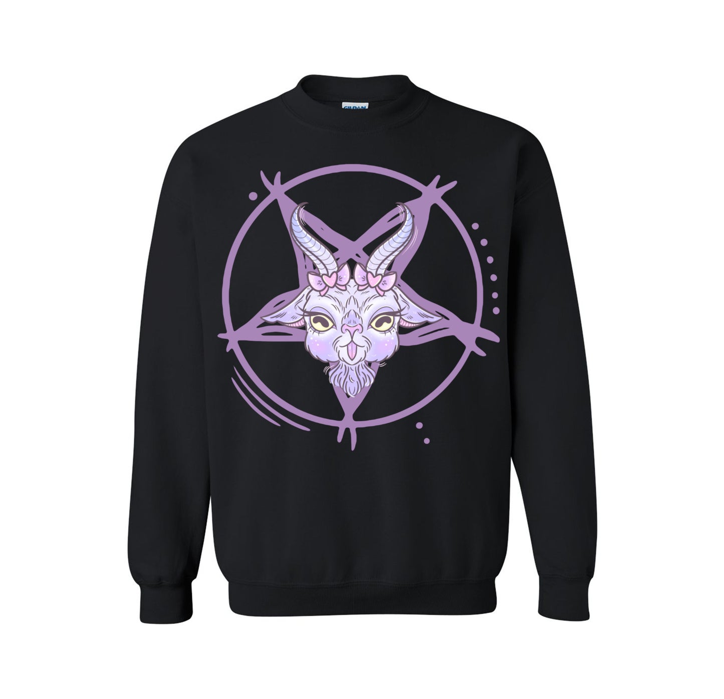 black pastel goth sweatshirt displayed on clean white background