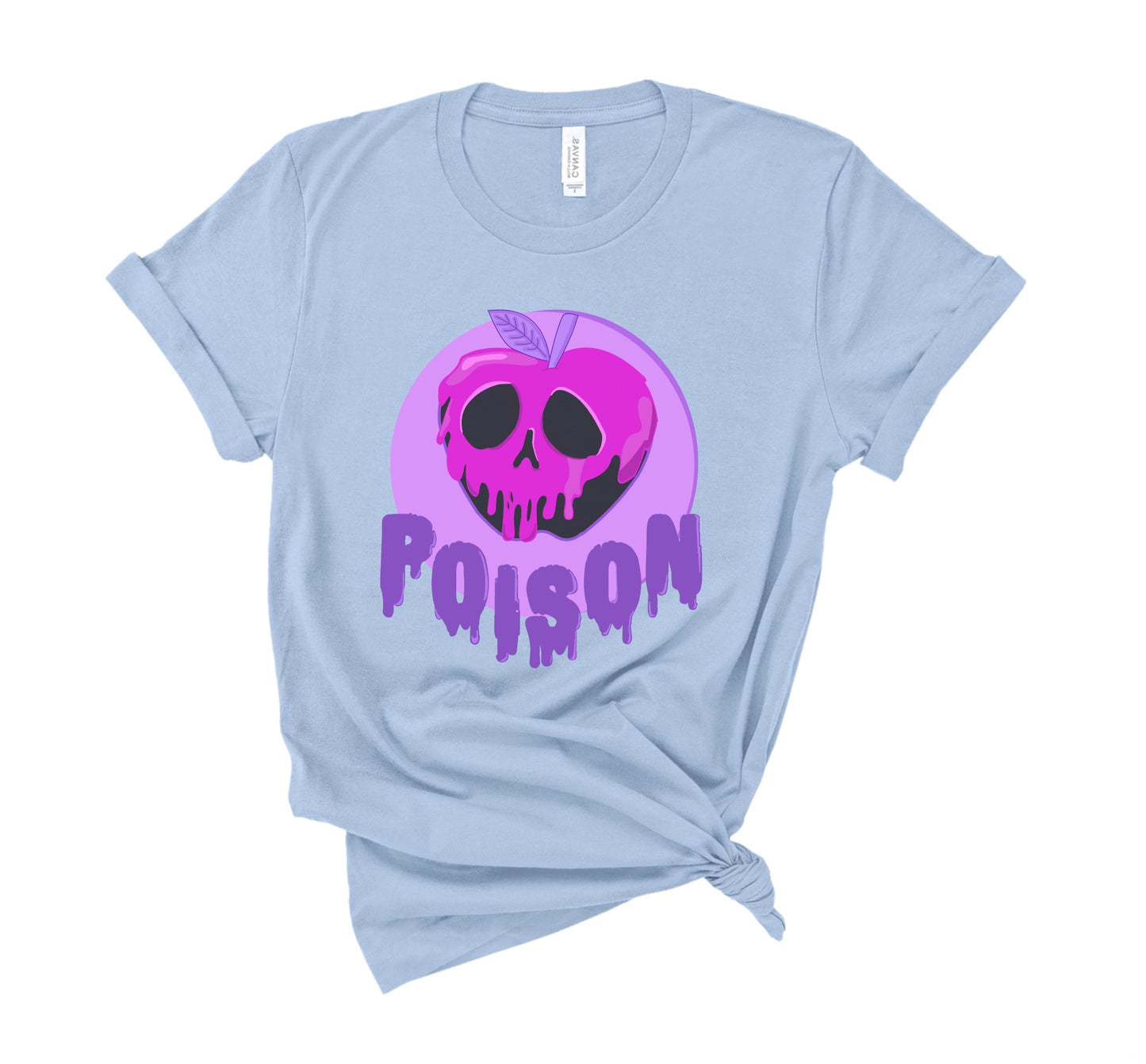 Blue pastel goth sweatshirt displayed on clean white background.