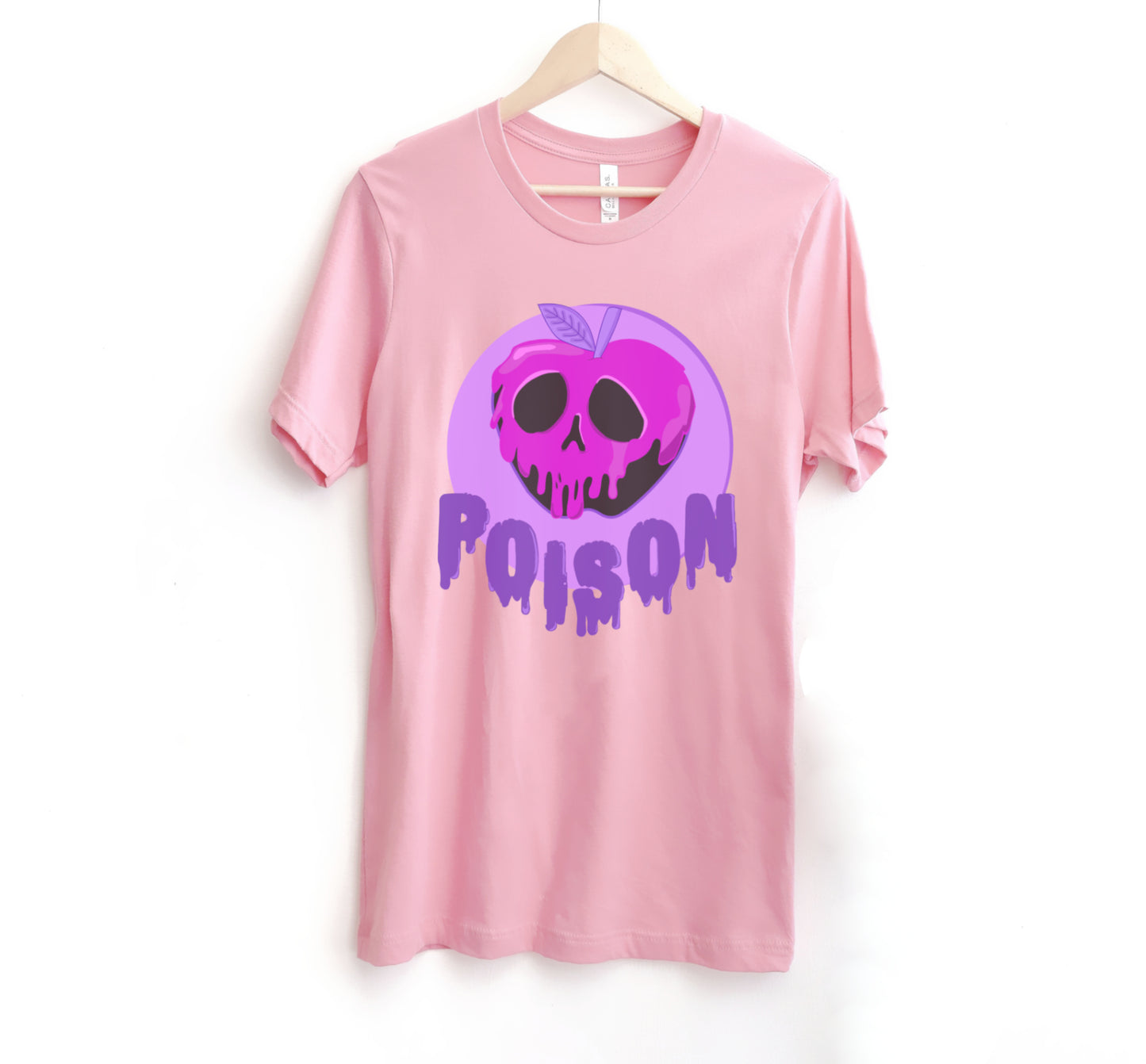 Pink pastel goth t-shirt displayed on clean white background.