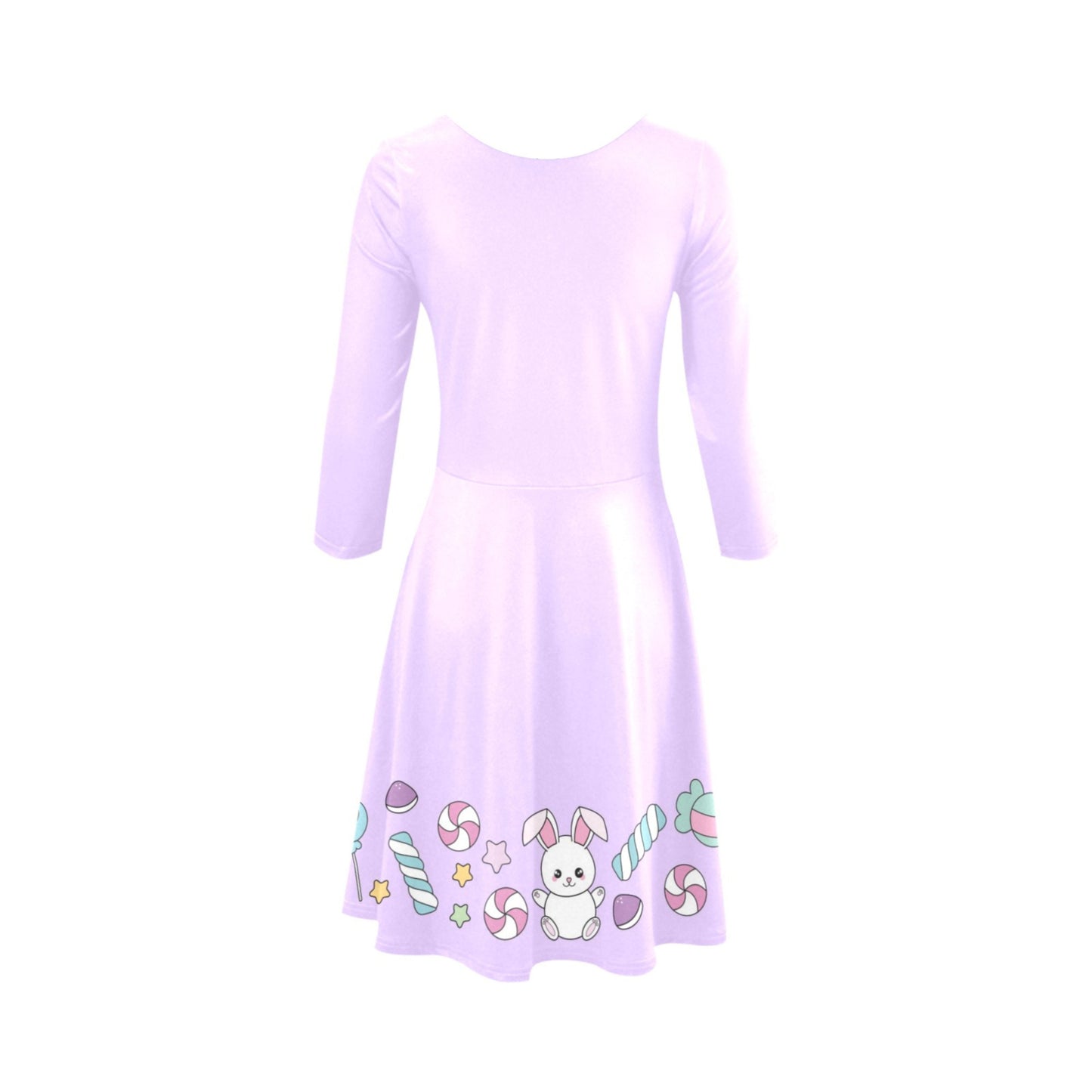 cute purple kawaii dress in a white background