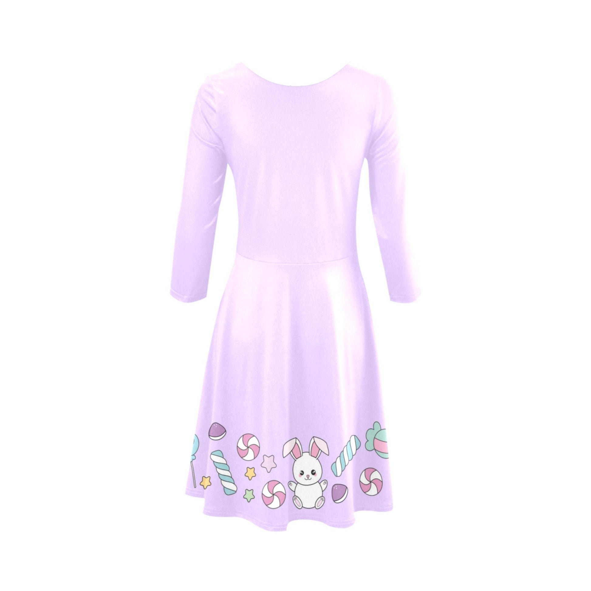cute purple kawaii dress in a white background