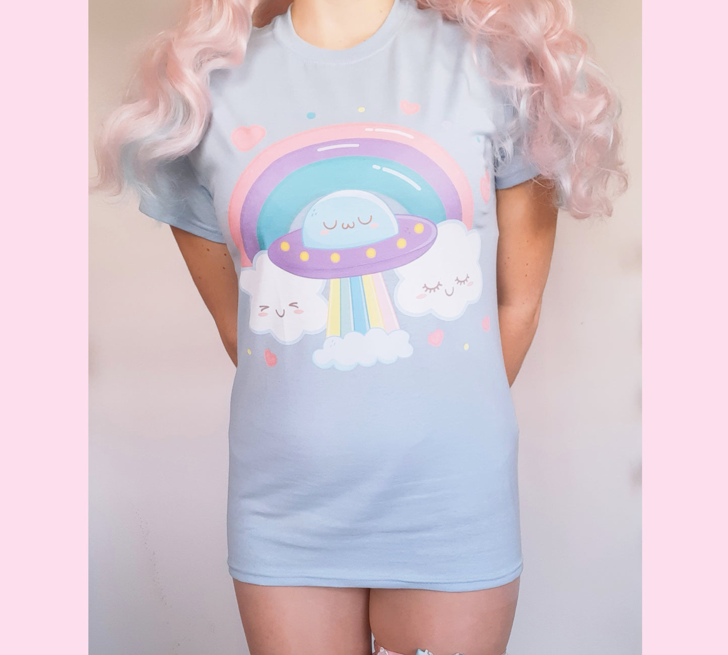 Kawaii Rainbow Space T Shirt Aesthetic Yume Kawaii Tee for Kawaii Girl 216T