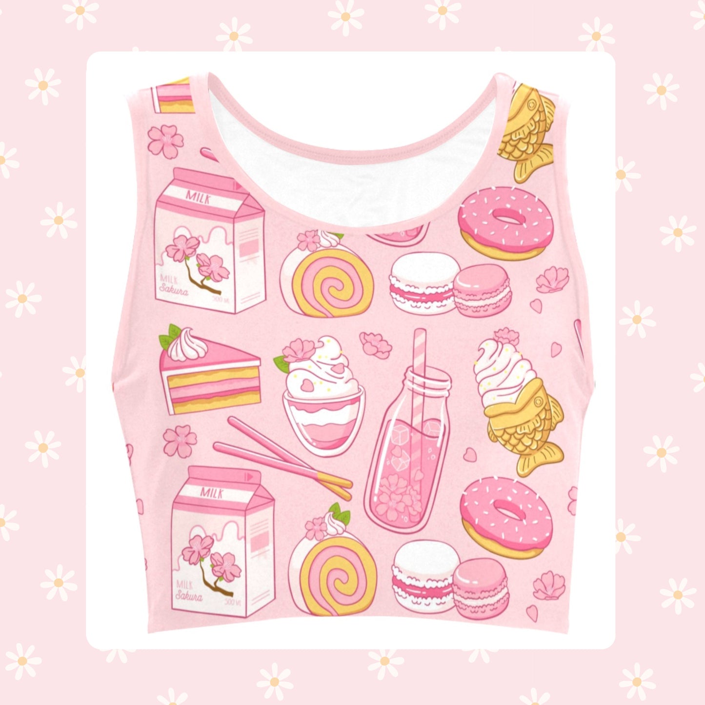Kawaii Clothing Fairy Kei Crop Top Yume Kawaii Pink Sakura Crop Top Kawaii Outfit D2447697
