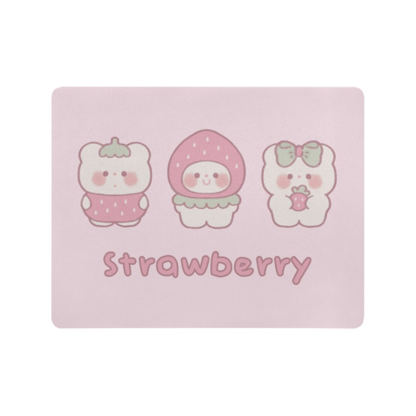Pastel kawaii desk mat with charming motifs and cozy aesthetic
