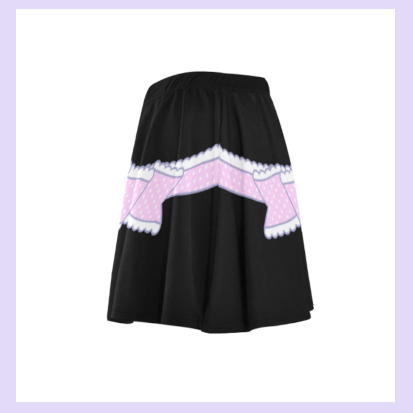 yume kawaii black unicorn skirt displayed on a clean background