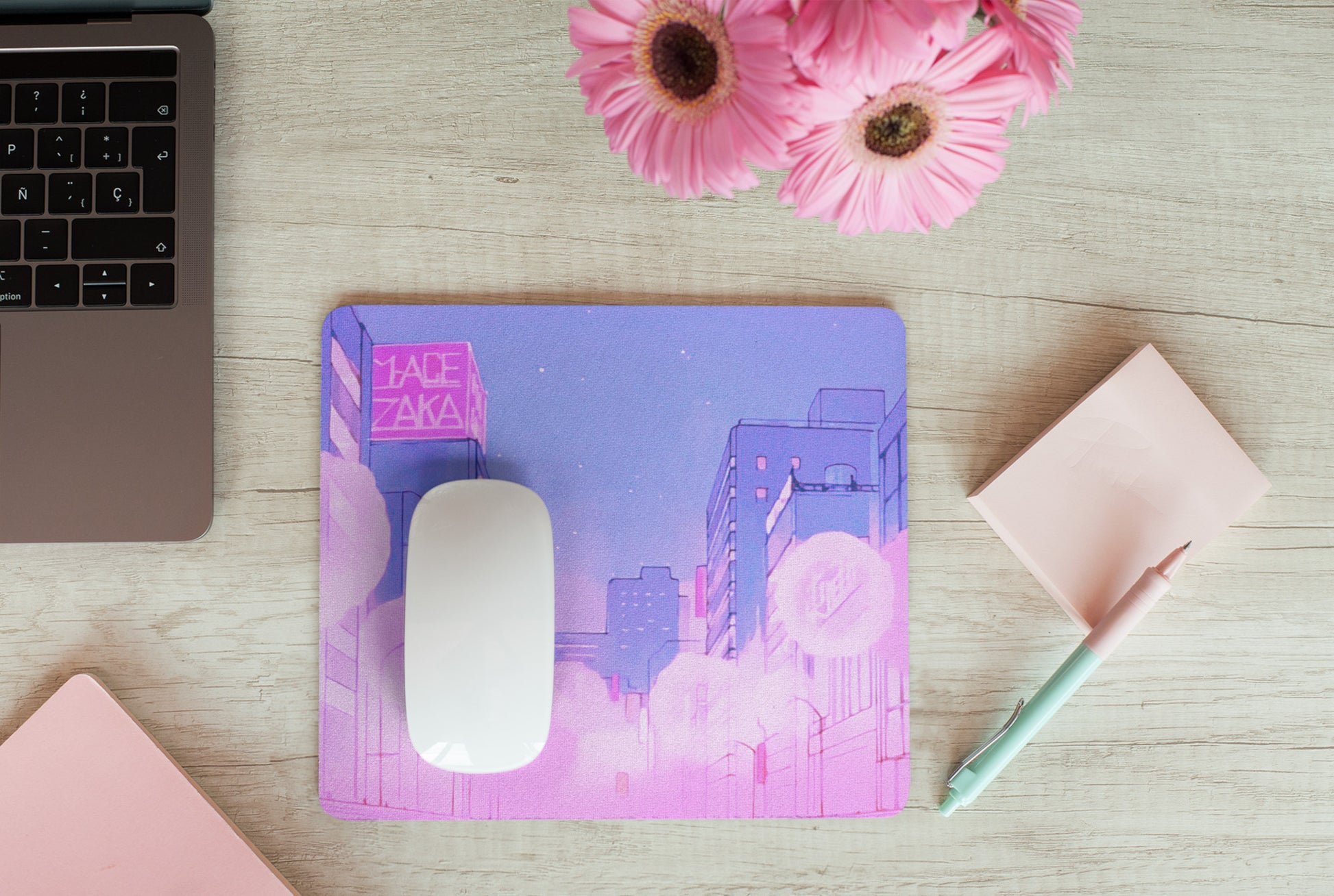 Cute and colorful desk mat perfect for kawaii-themed workspaces or gaming setup