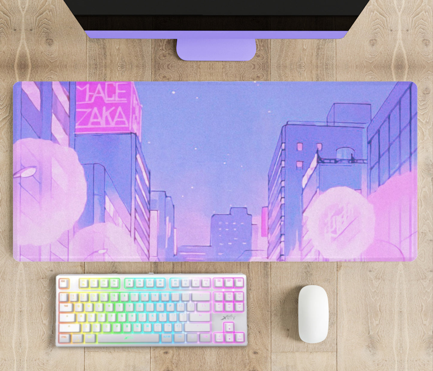 Cute and colorful desk mat perfect for kawaii-themed workspaces or gaming setup