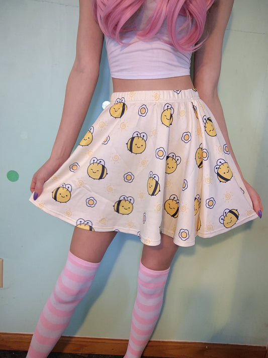 model wearing a cute kawaii skirt  with pastel colours