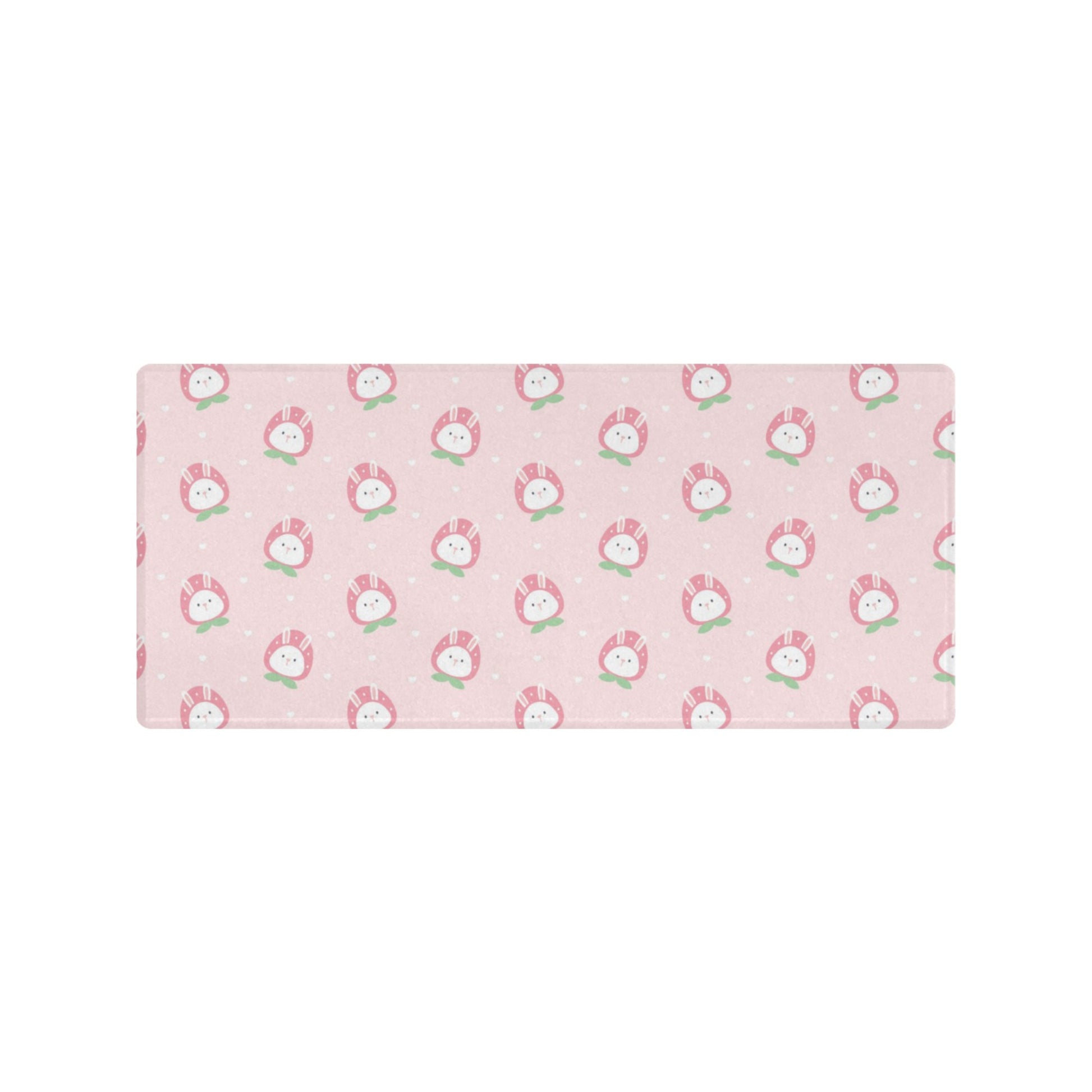 Pastel kawaii desk mat with charming motifs and cozy aesthetic