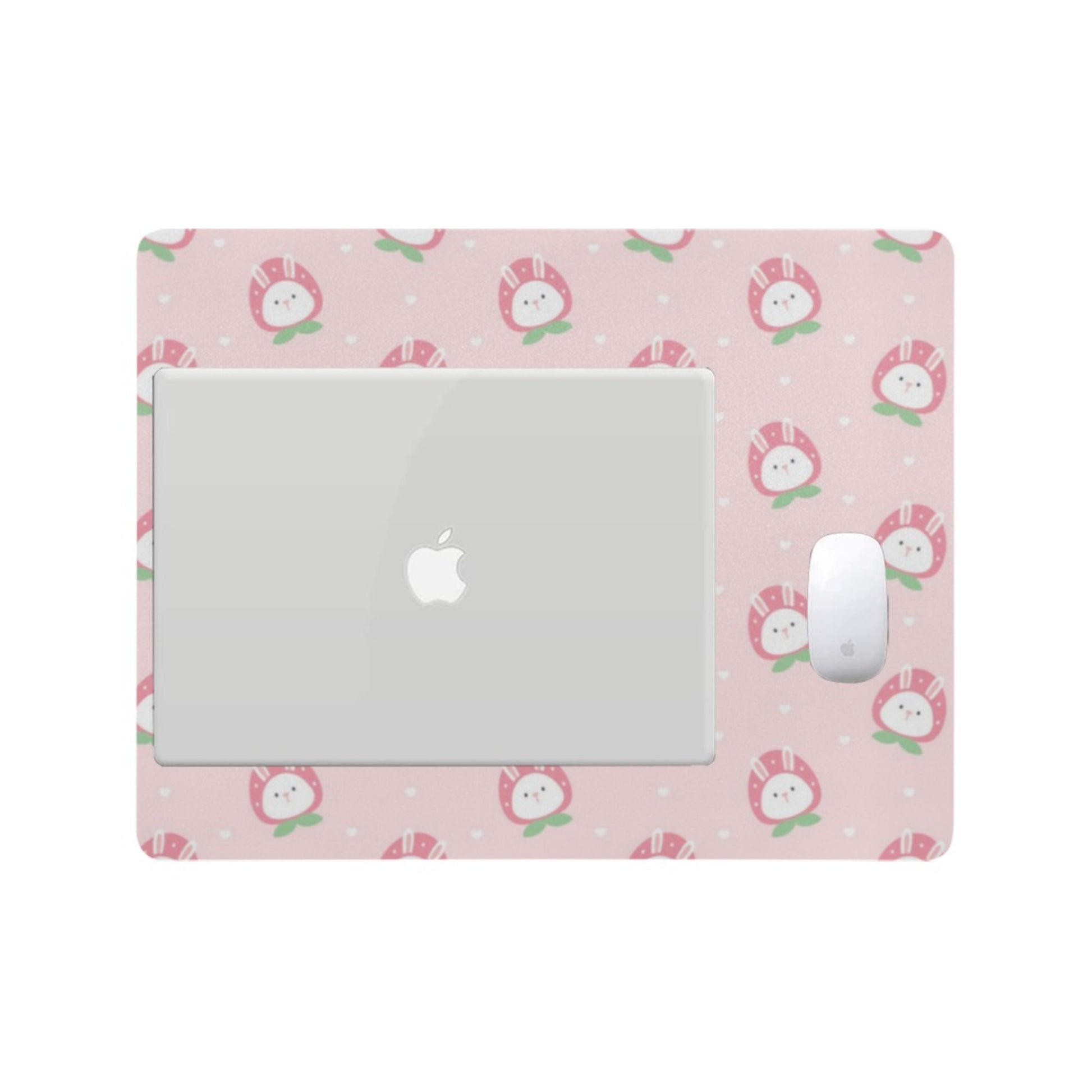 Pastel kawaii desk mat with charming motifs and cozy aesthetic