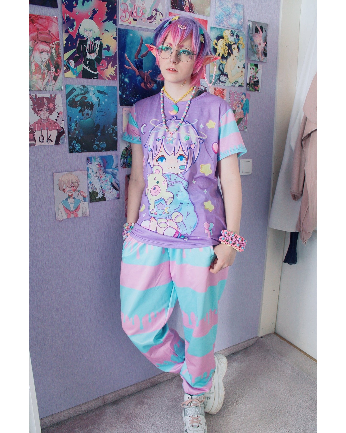 Youthful model wearing Enchanted Chibi Fairy Kei t-shirt