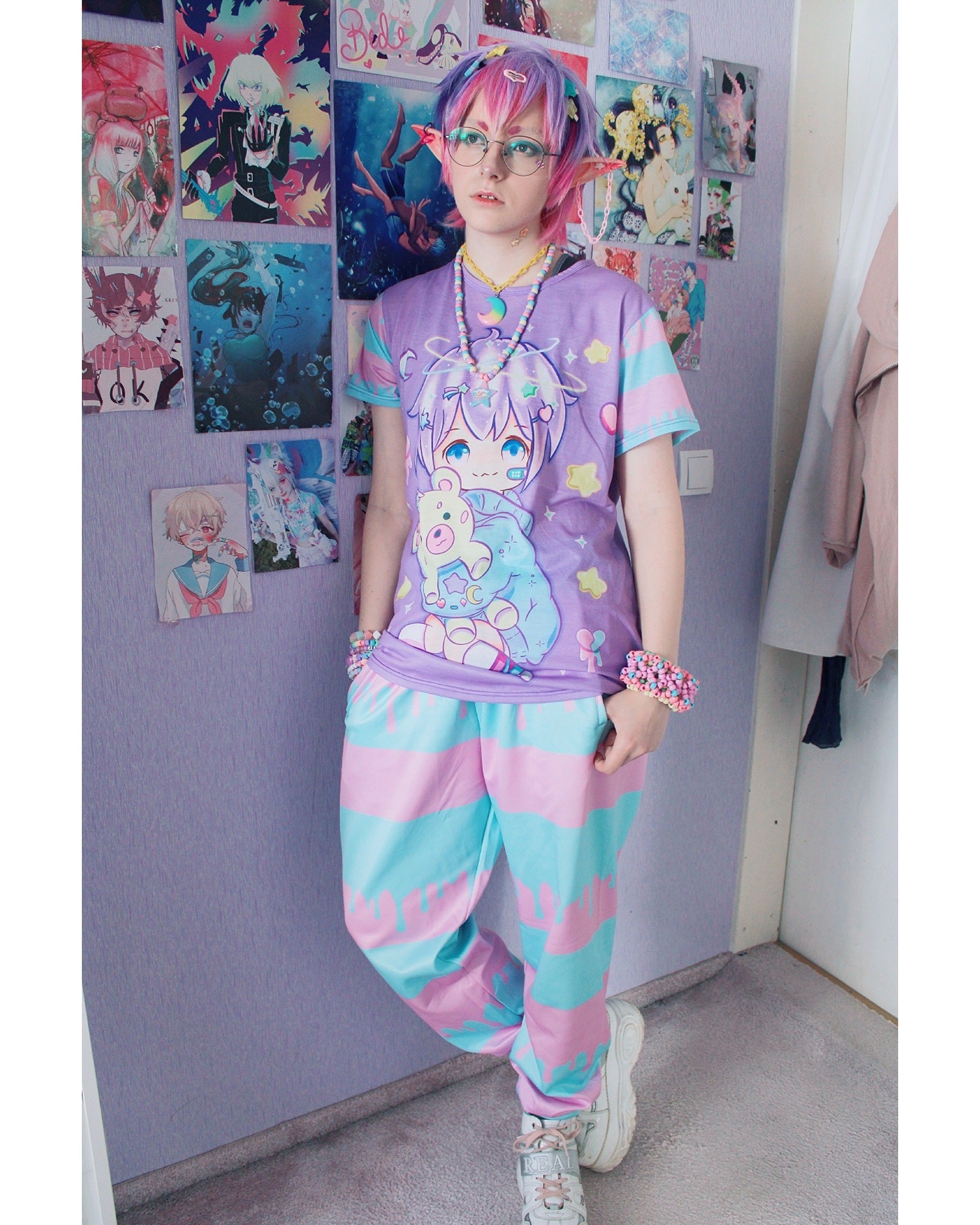 Youthful model wearing Enchanted Chibi Fairy Kei t-shirt