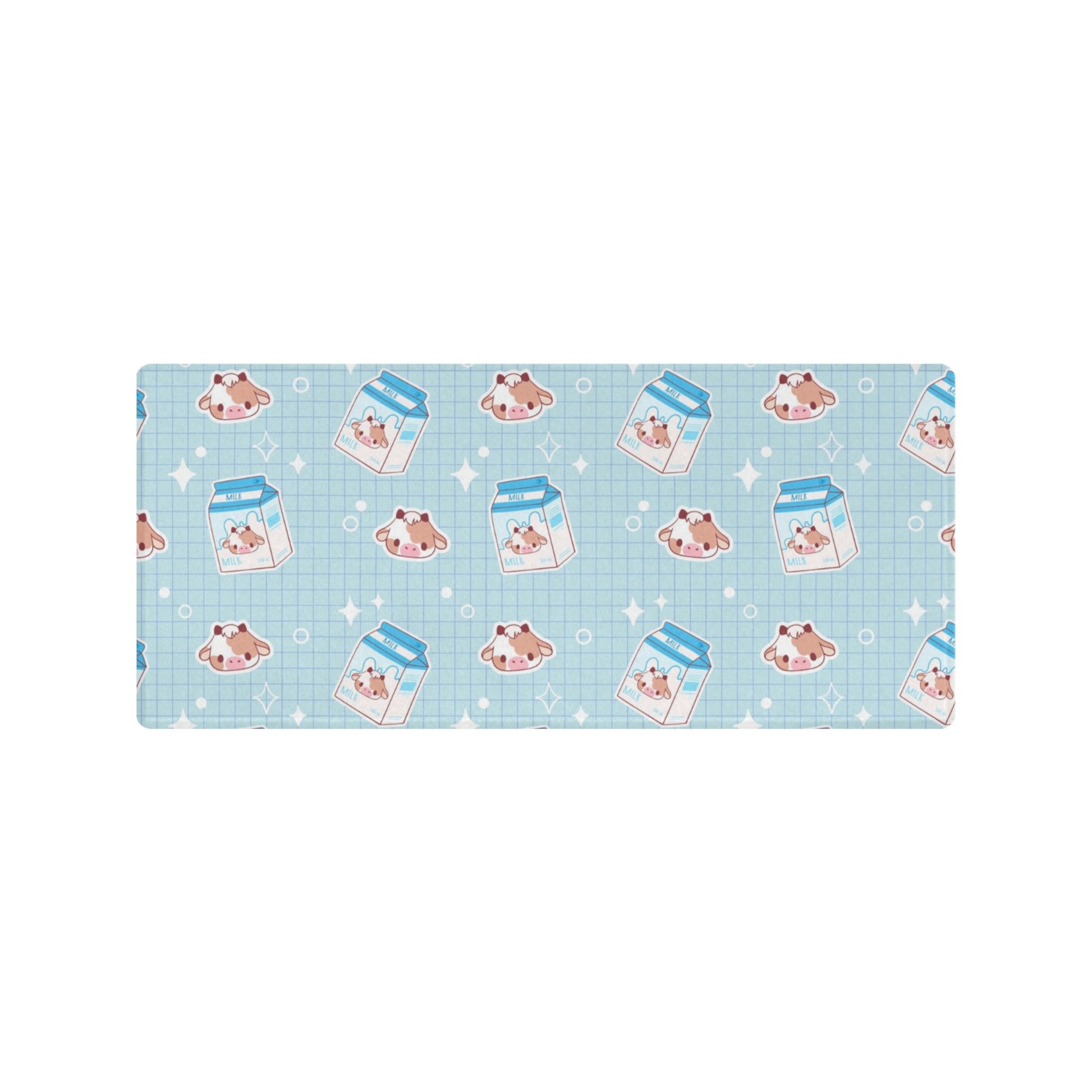Soft kawaii desk mat with adorable cartoon design on a white background