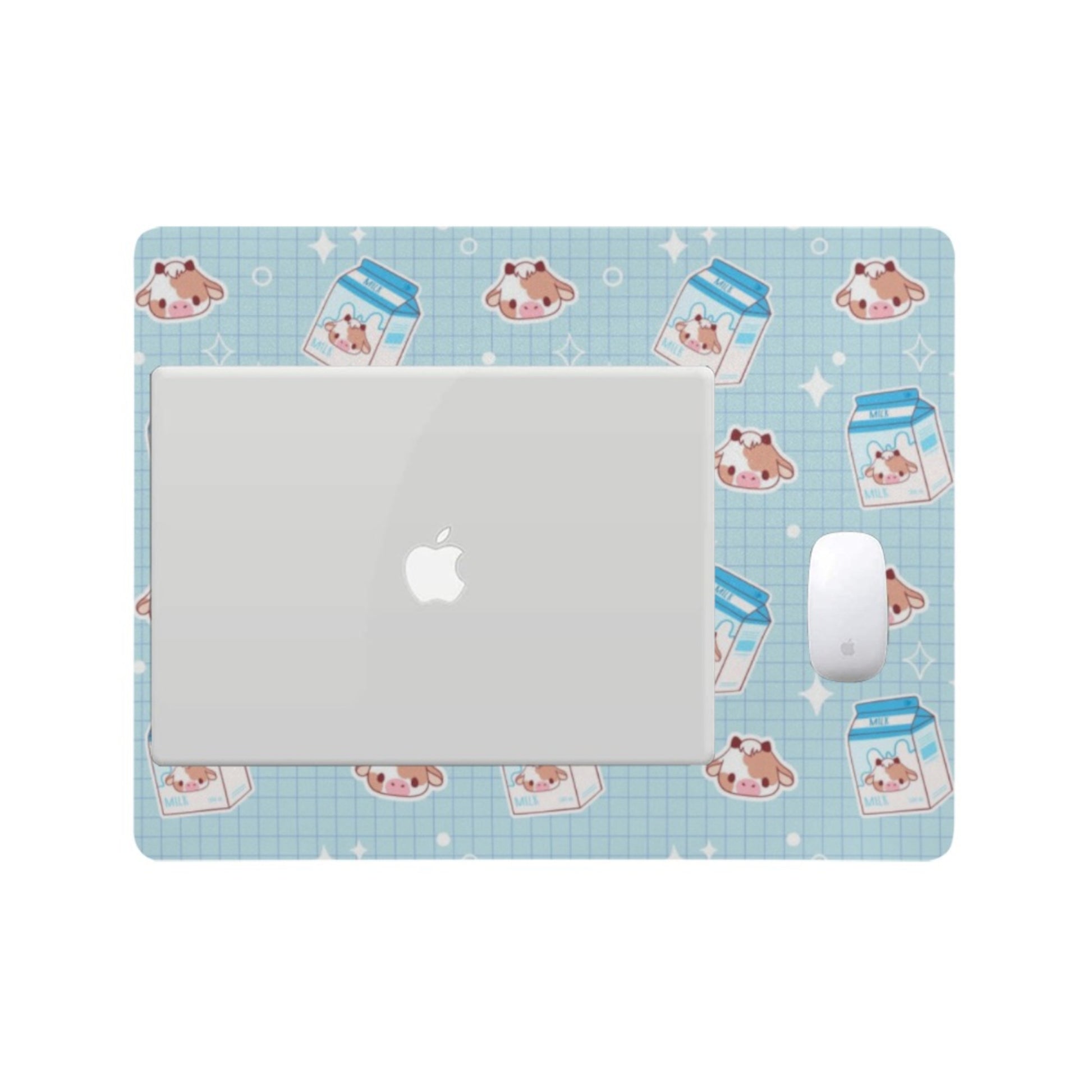 Soft kawaii desk mat with adorable cartoon design on a white background