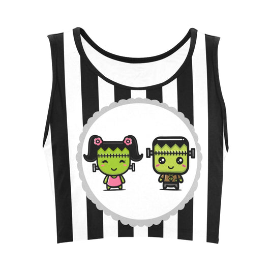 Cute Halloween crop top displayed on clean white background.