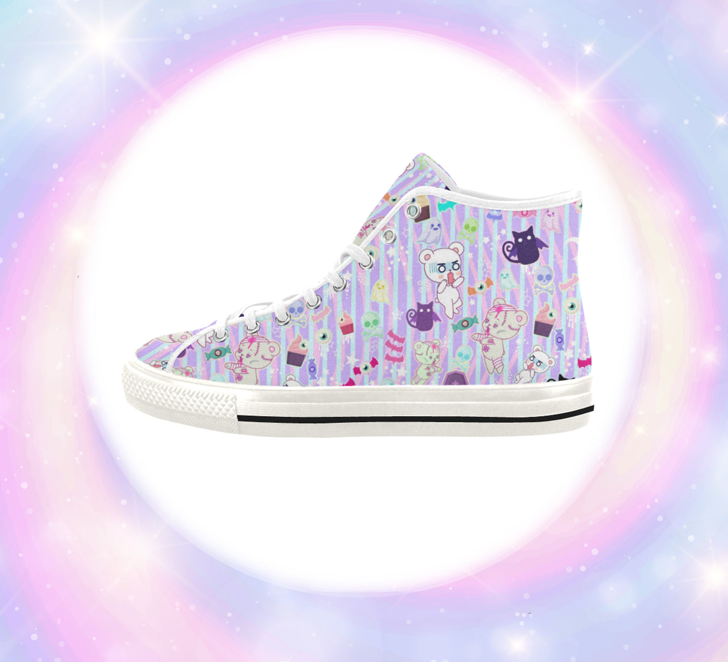 Halloween Yami Kawaii shoes displayed on a white background