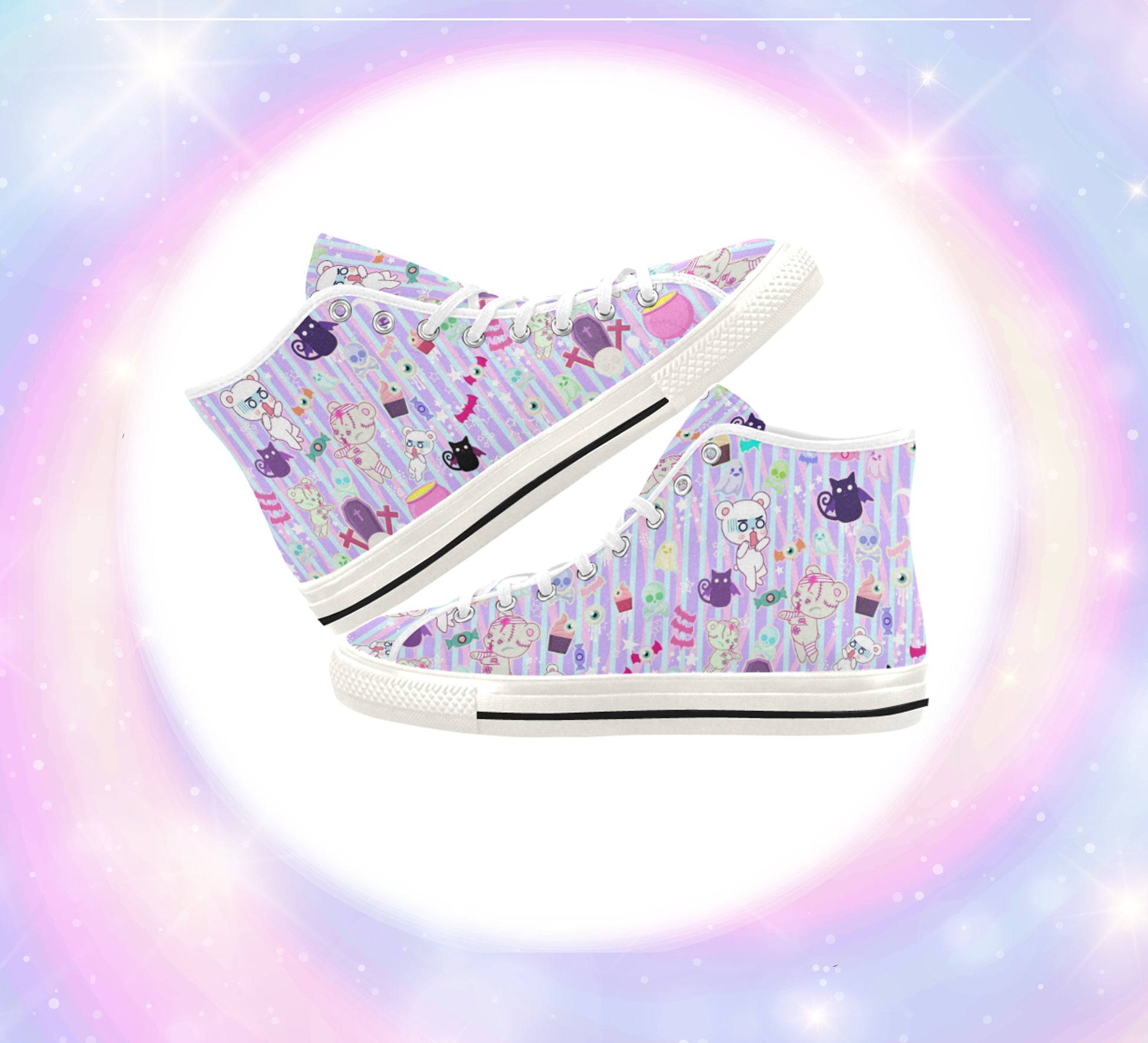 Halloween Yami Kawaii shoes  displayed on a white background