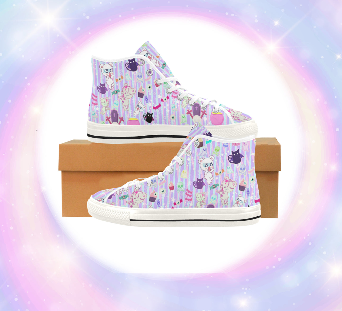 Halloween Yami Kawaii shoes  displayed on a white background