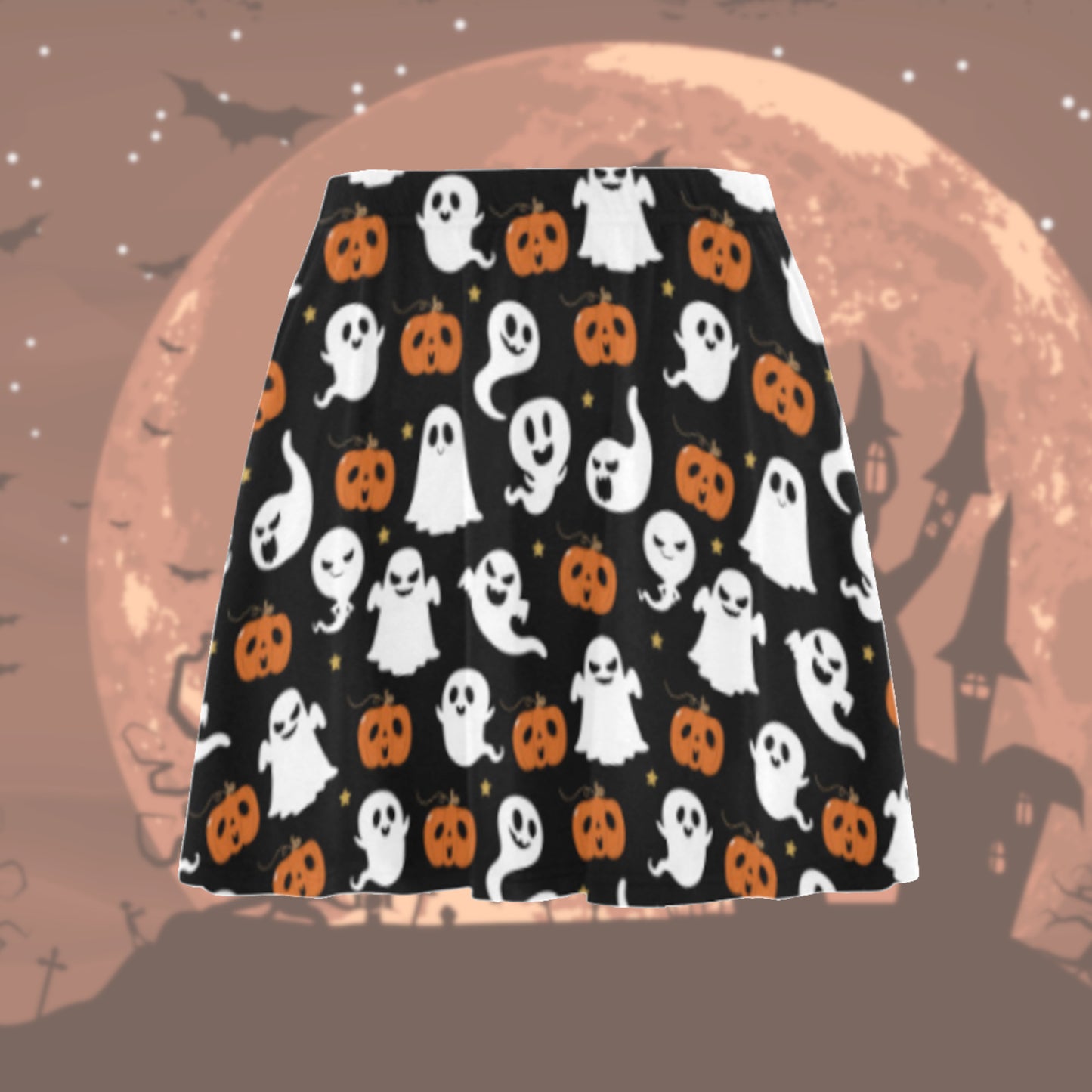 Halloween Spooky Kawaii skirt Kawaii Halloween Pastel goth skirt Pumpkin and ghost Yami Kawaii clothing D2323335
