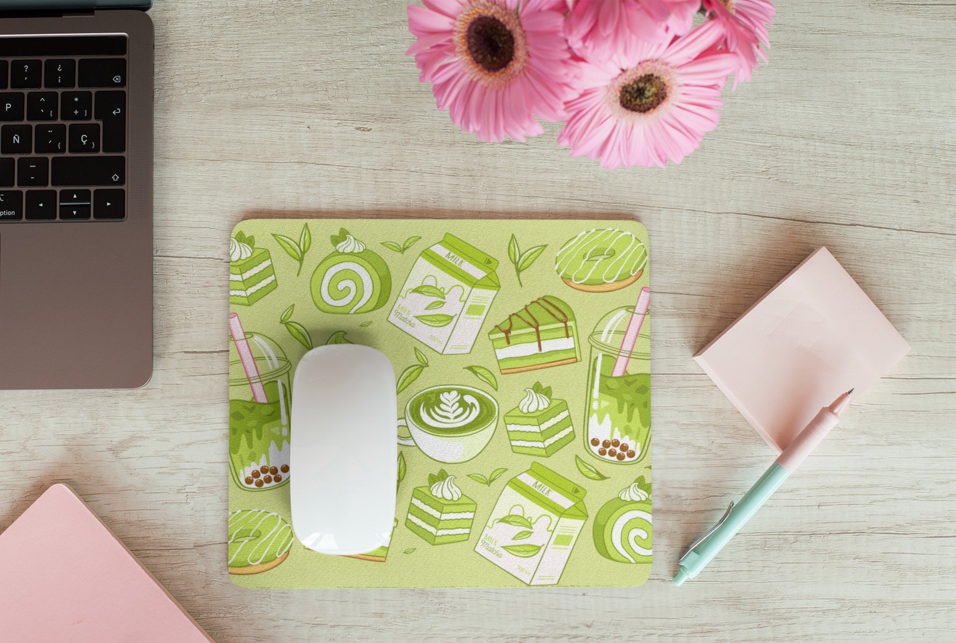 Cute and colorful desk mat perfect for kawaii-themed workspaces or gaming setups