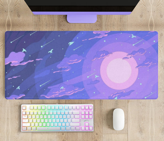 Cute and colorful desk mat perfect for kawaii-themed workspaces or gaming setups