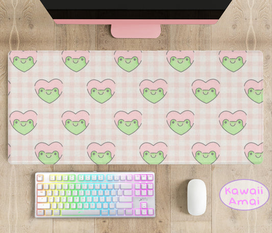Cute and colorful desk mat perfect for kawaii-themed workspaces or gaming setups
