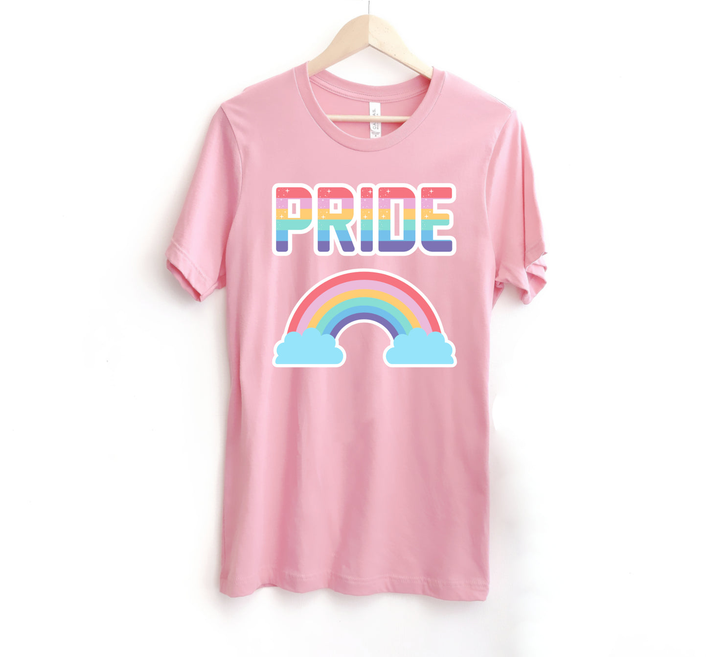 LGBT_Kawaii_pride_cute_shirt_pink on white background