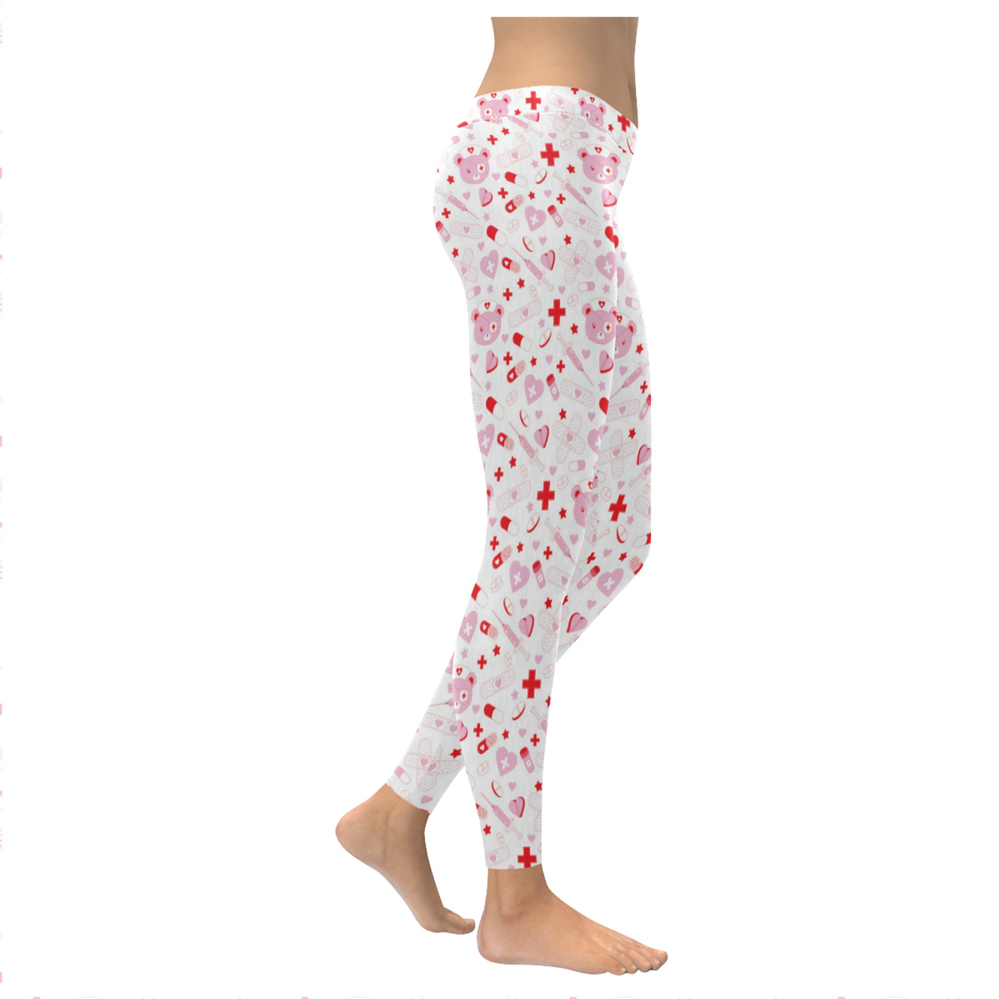 Menhera Kawaii Leggings with Cute Bear Design displayed on a clean background