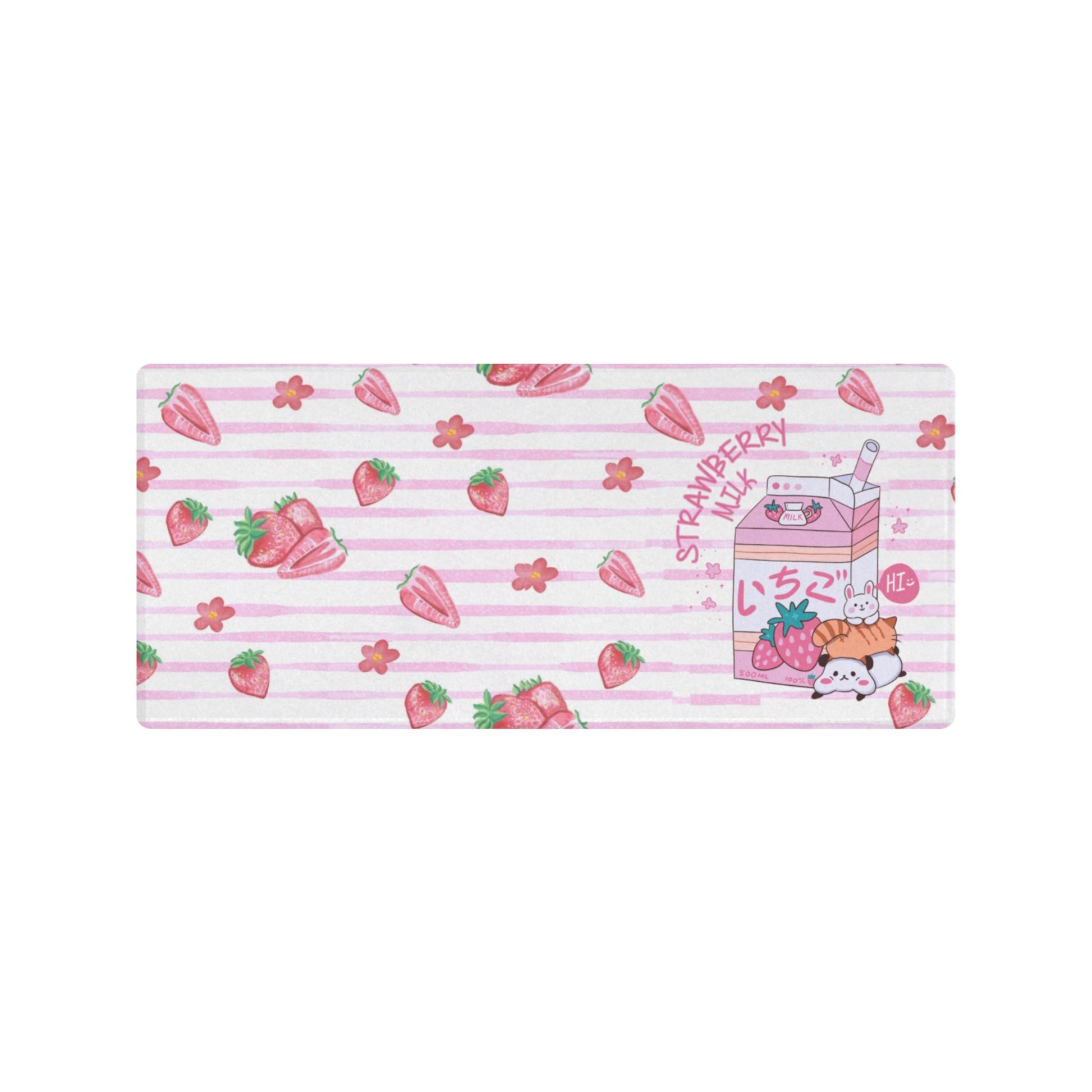 Pastel kawaii desk mat with charming motifs and cozy aesthetic