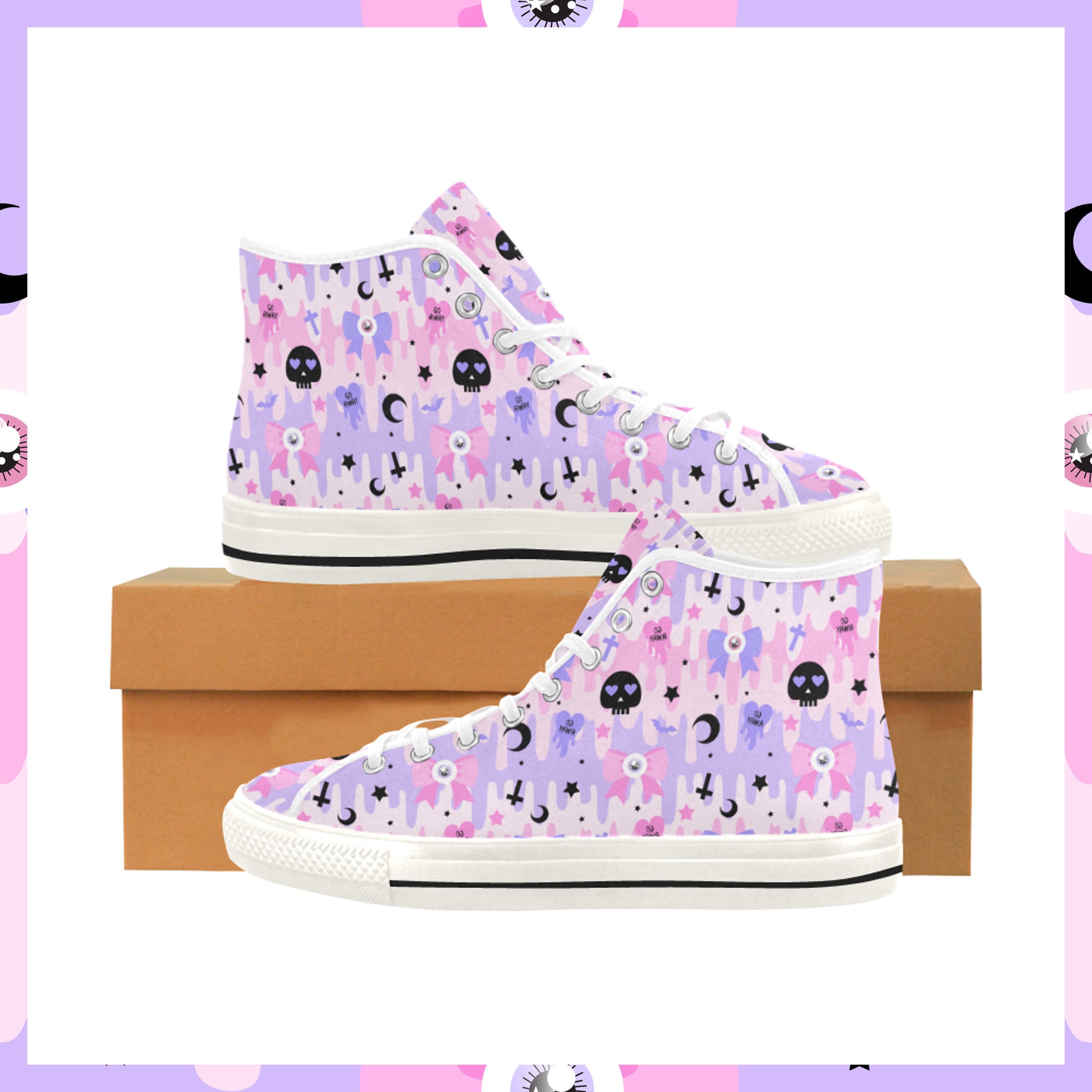 Pair of cute, stylish shoes neatly arranged on a clean white background