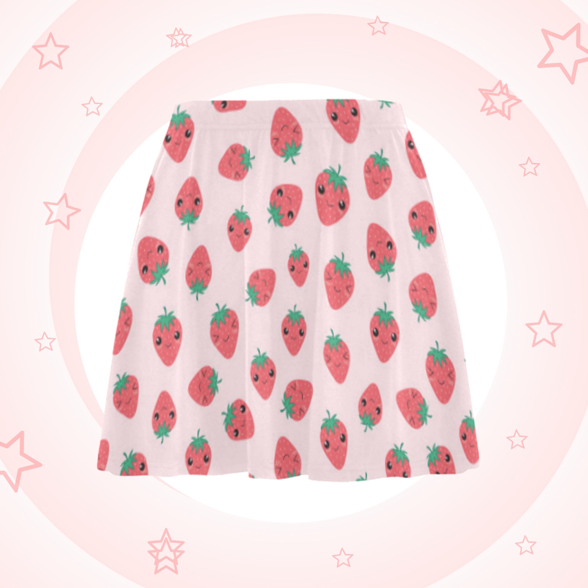 Pink pastel kawaii skirt  displayed on coloured  background