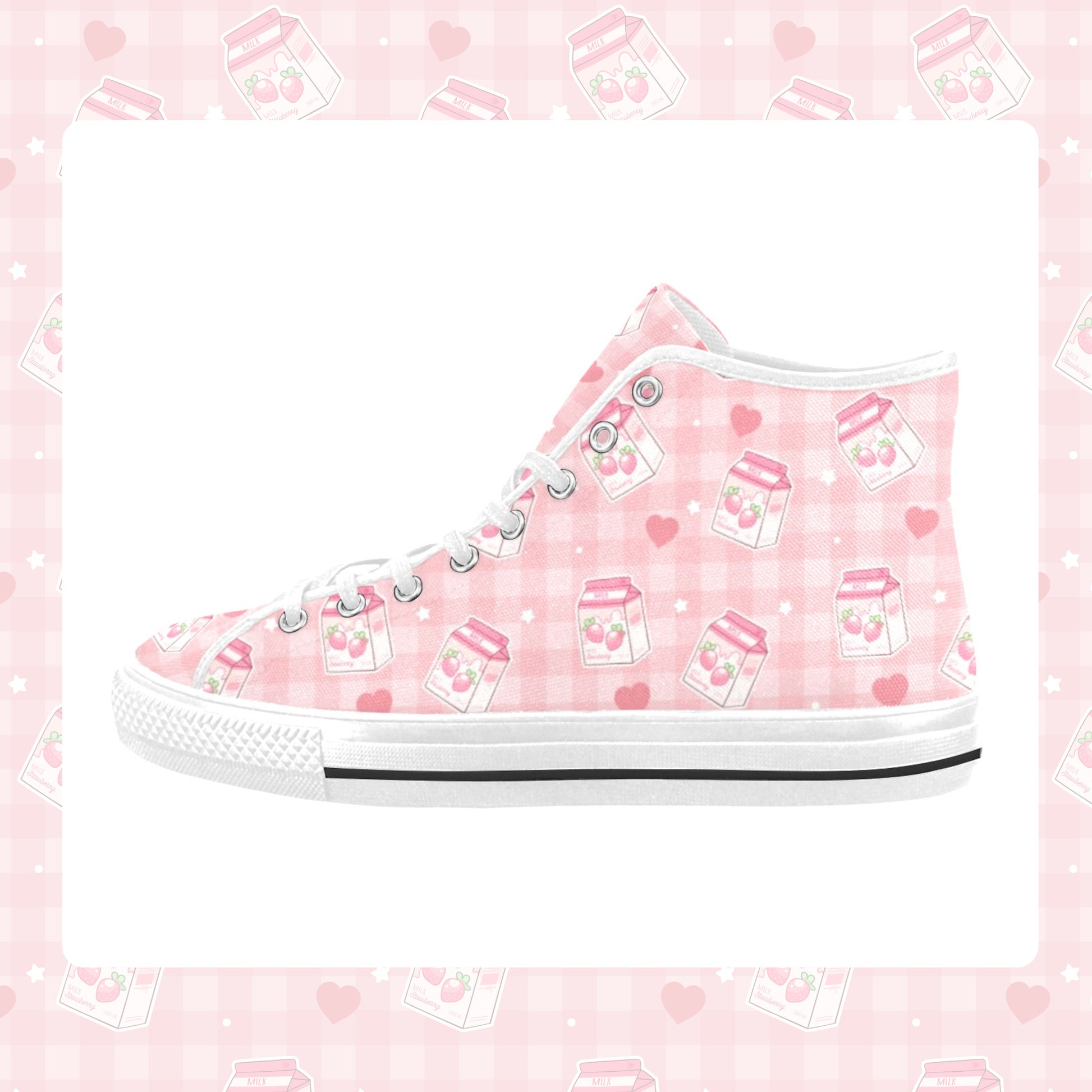 Close-up of cute pastel-colored shoes with decorative elements, displayed on a smooth white surface