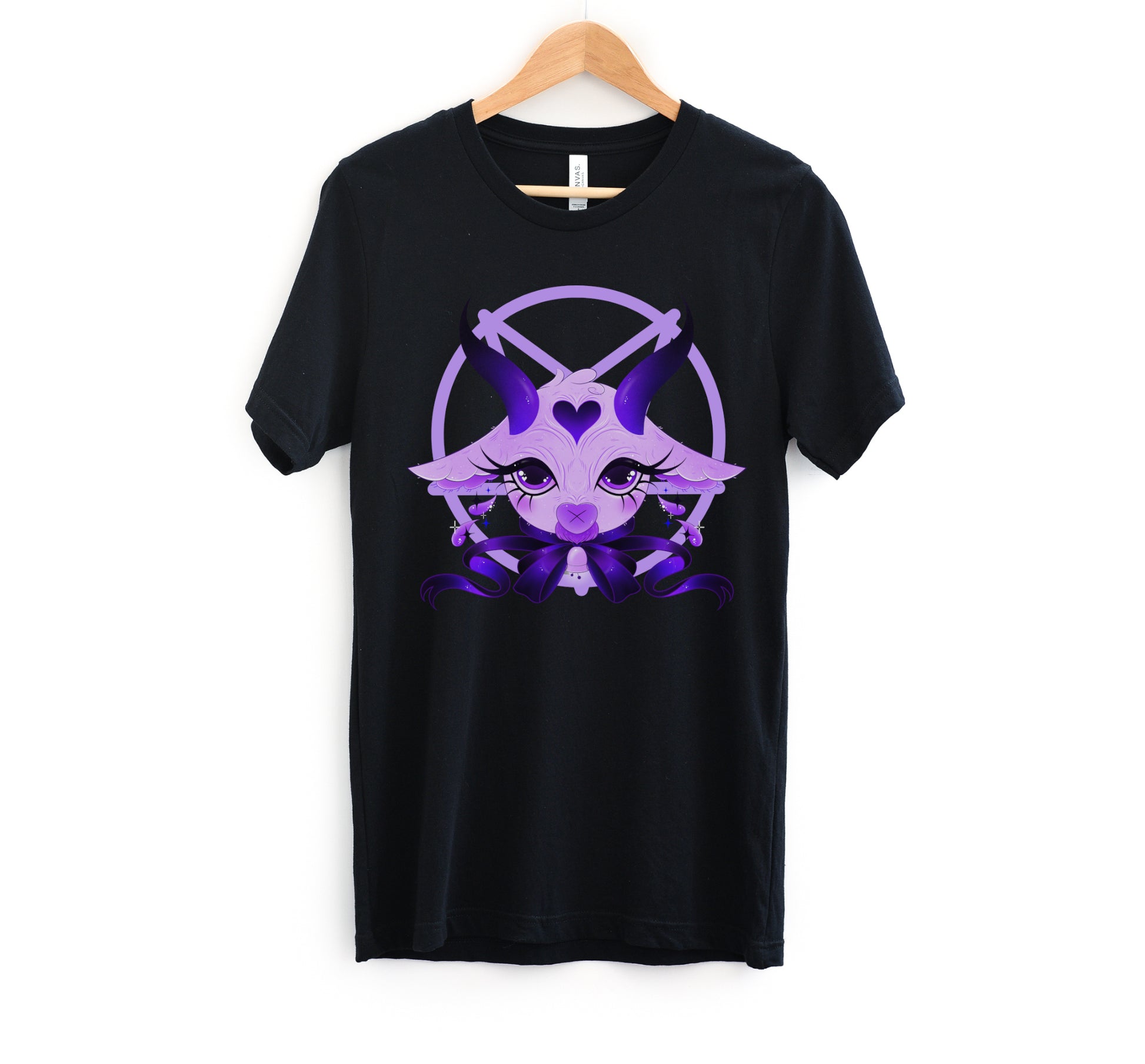 black  pastel goth t-shirt displayed on clean white background