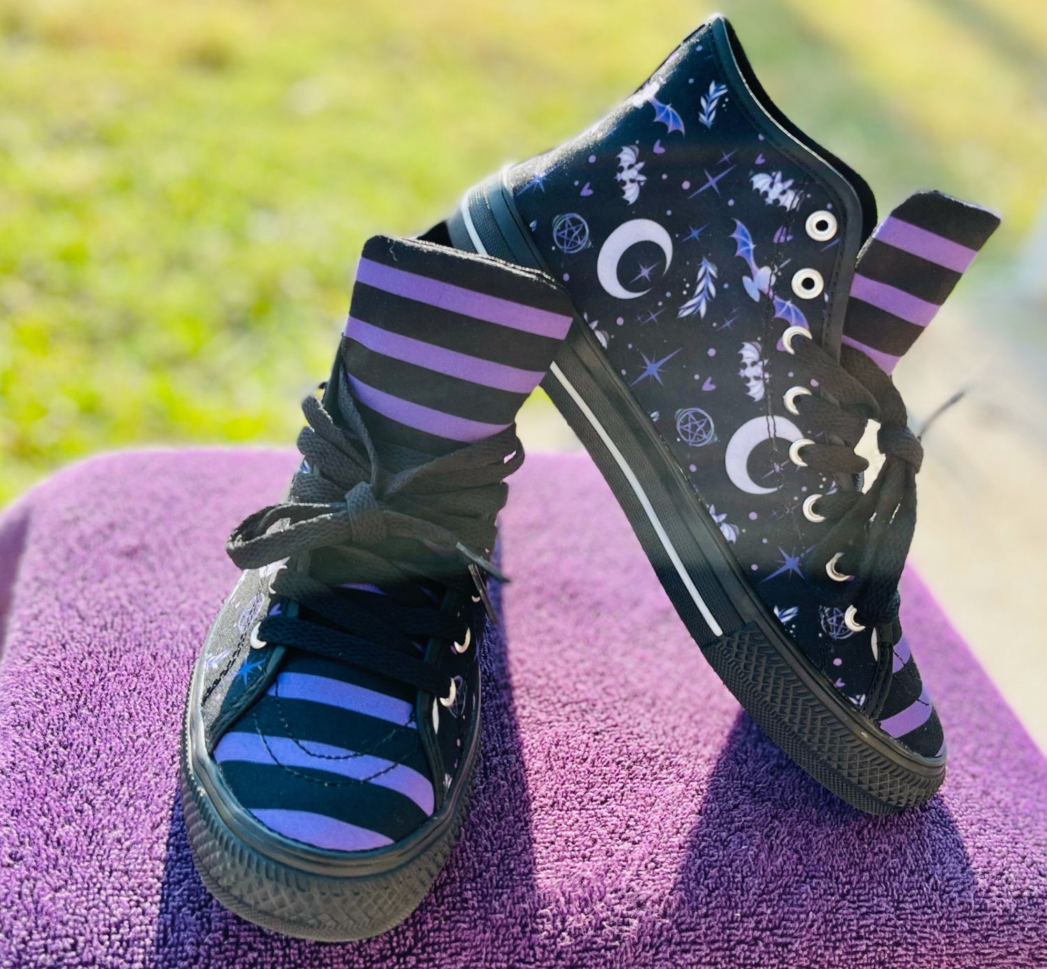 Young girl wearing stylish, cute shoes with a playful design