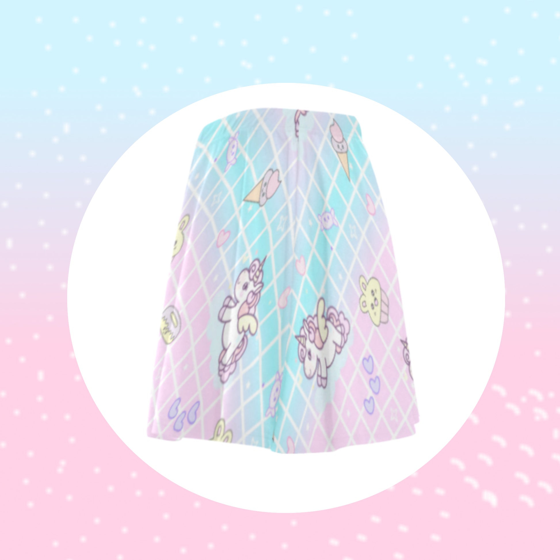  pastel fairy kei skirt  displayed on clean background.