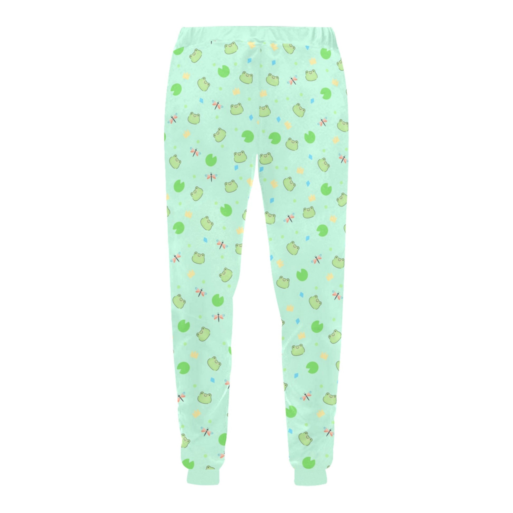 green kawaii jogger displayed on clean pastel background.
