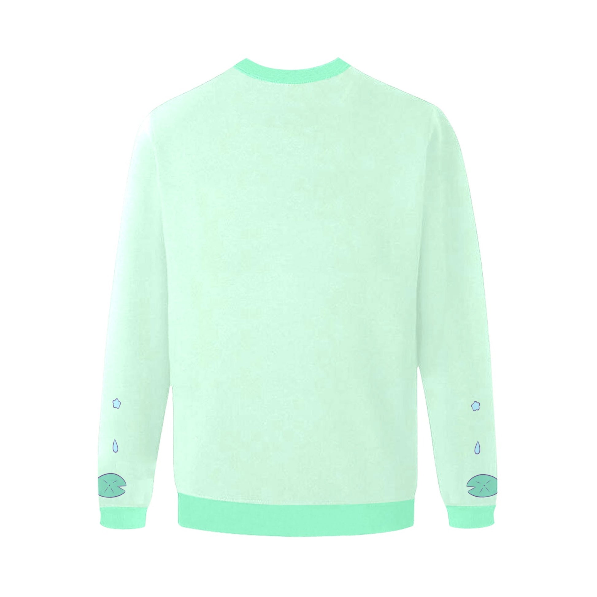 Yami kawaii sweatshirt with chibi print on white background.
