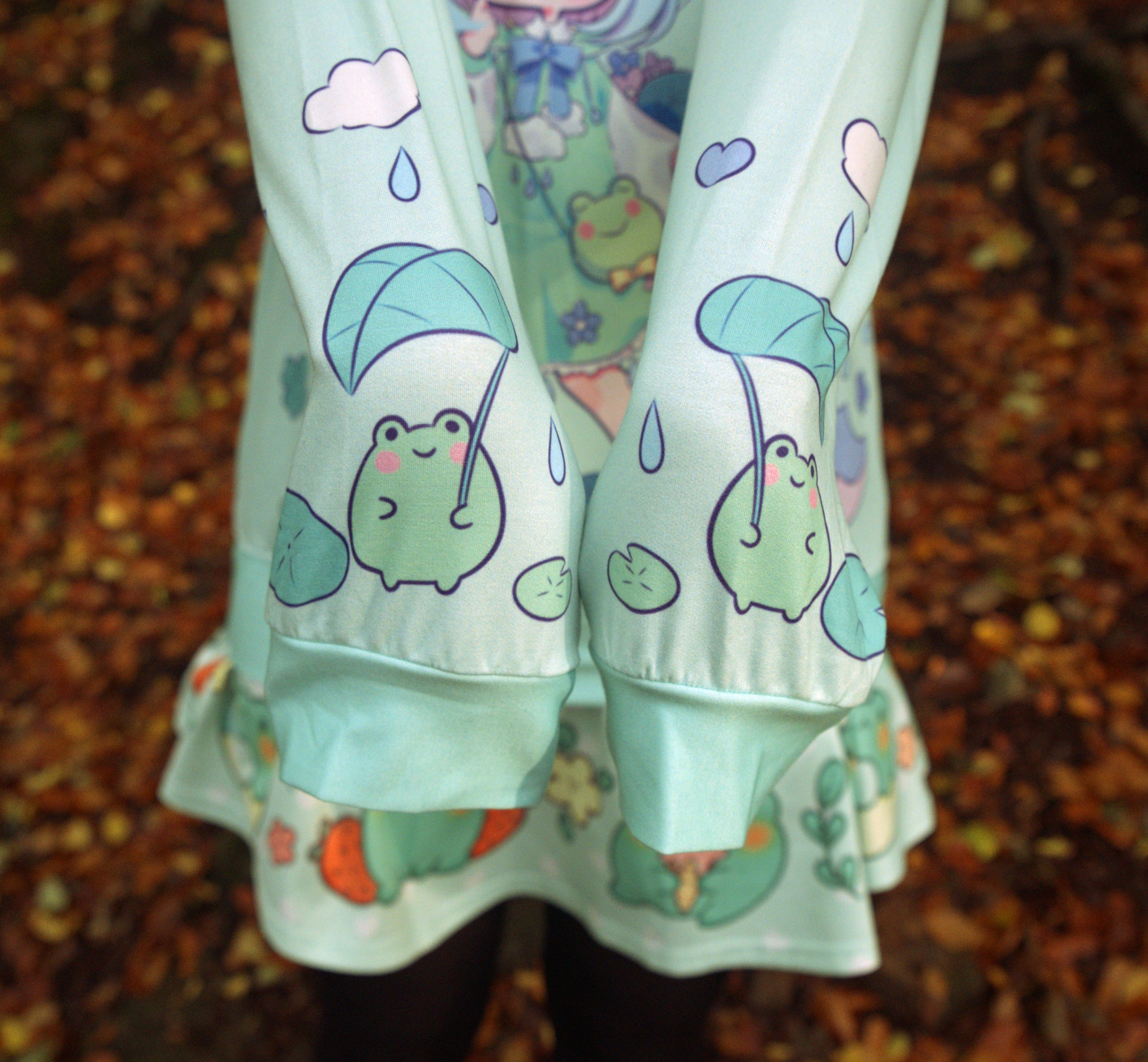 Young girl wearing a pastel kawaii t-shirt with a cute print, smiling outdoor