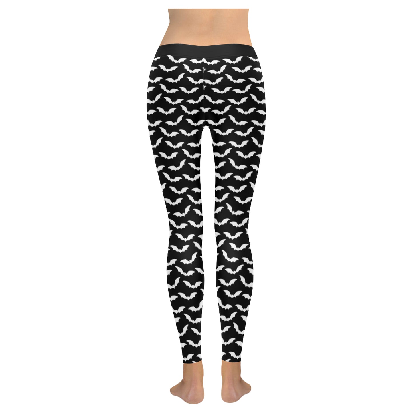 goth  leggings with bat print on white background