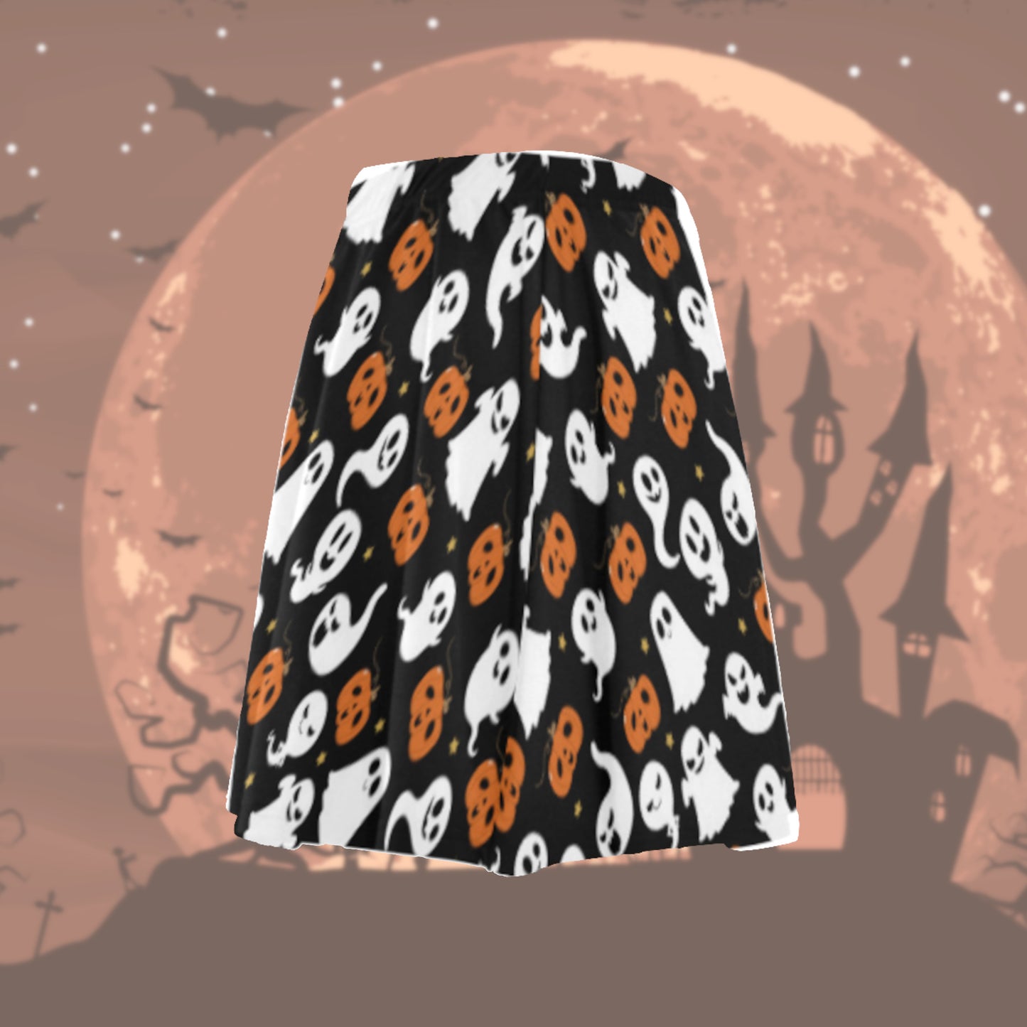 Halloween Spooky Kawaii skirt Kawaii Halloween Pastel goth skirt Pumpkin and ghost Yami Kawaii clothing D2323335