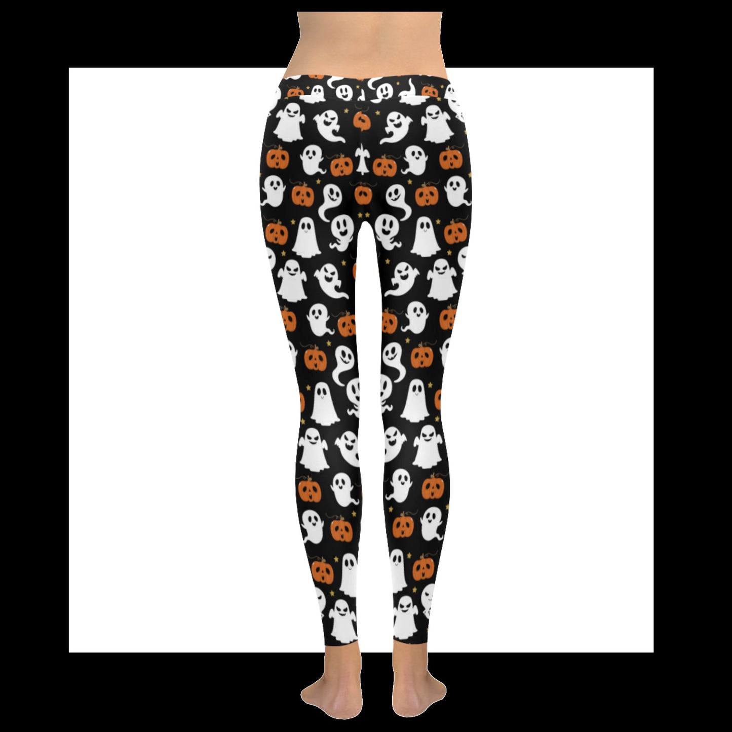 Spooky Halloween leggings, Pastel goth leggings Kawaii Halloween Pumpkin and Ghost Yami Kawaii Clothing Halloween outfit