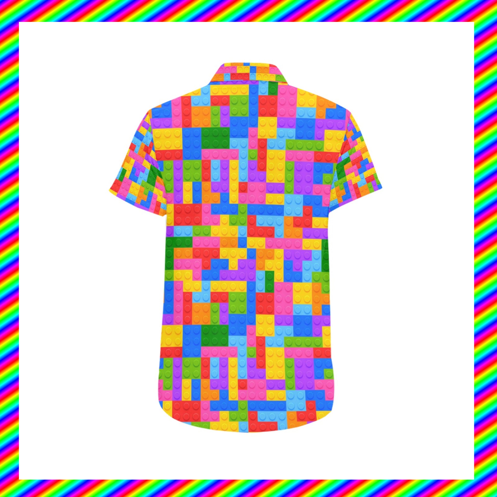 cute harajuku shirt with rainbow design on a white background